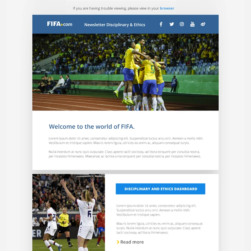 Newsletter-Tool Schweiz FIFA