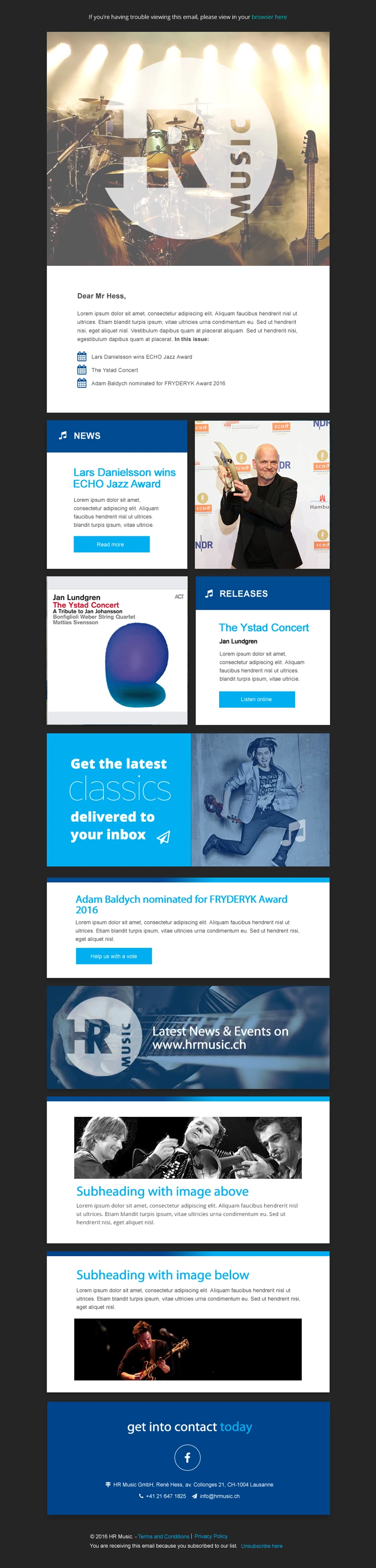 Newsletter-Tool Schweiz HR Music