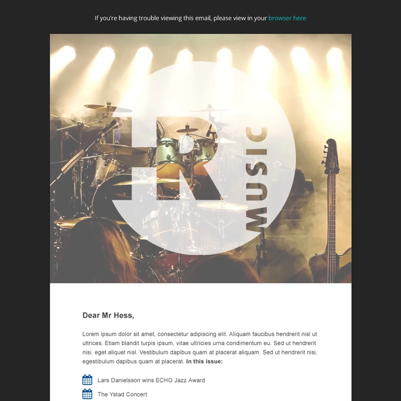 Newsletter-Tool Schweiz HR Music