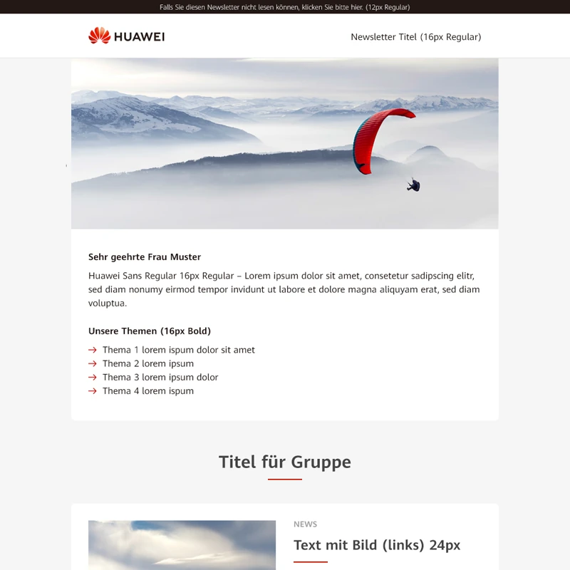 Newsletter-Tool Schweiz HUAWEI