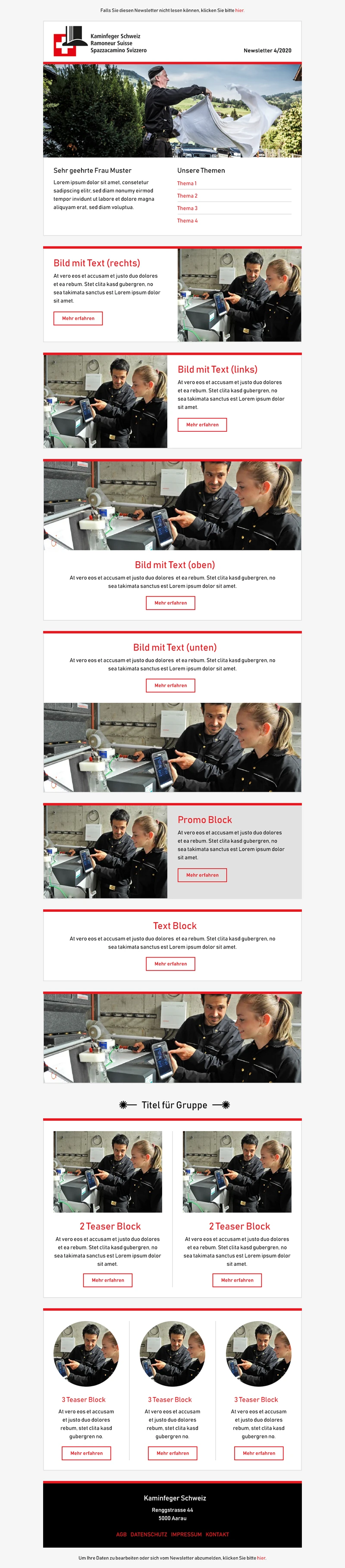 Newsletter-Tool Schweiz Kaminfeger