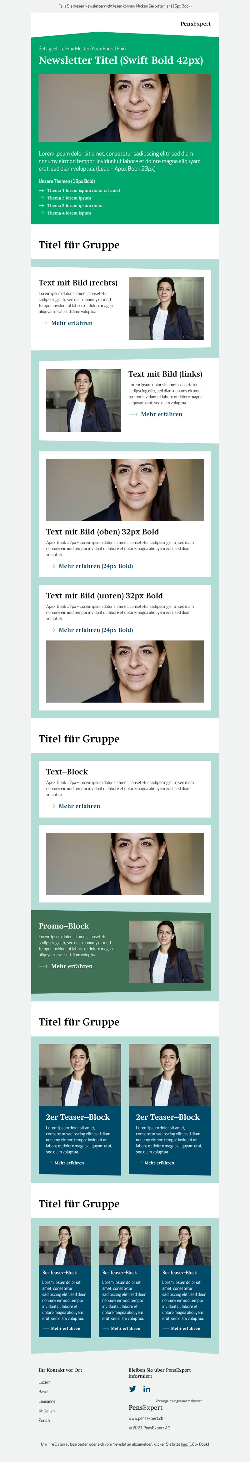 Newsletter-Tool Schweiz Pens Expert