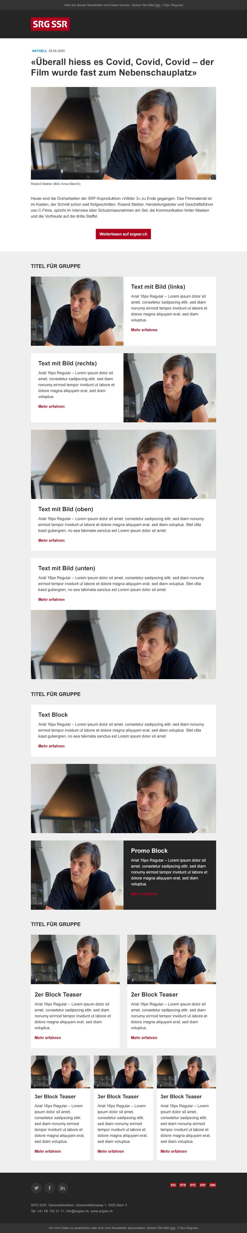 Newsletter-Tool Schweiz SRG