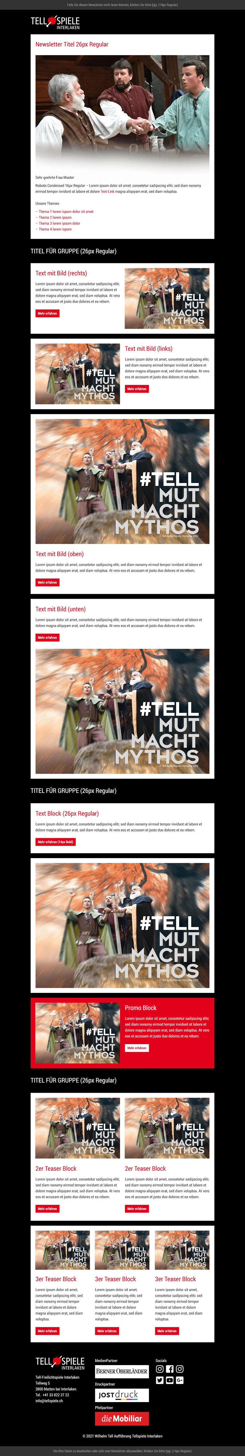 Newsletter-Tool Schweiz Tellspiele