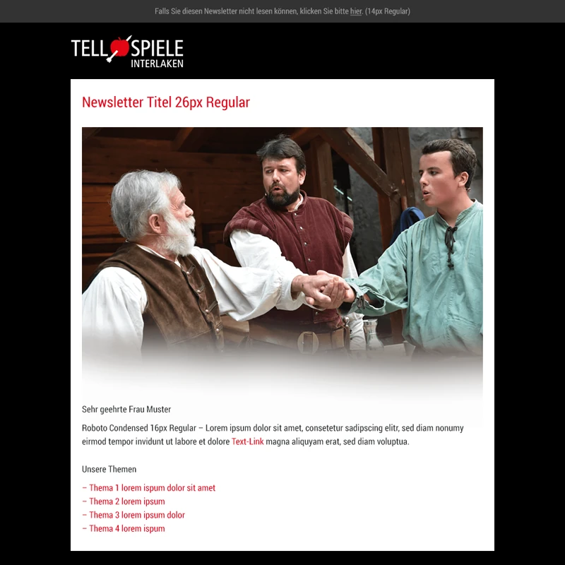 Newsletter-Tool Schweiz Tellspiele